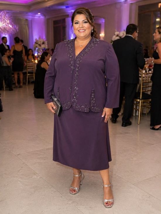 Montage by Mon Cheri Dresses & Skirts - Montage by Mon Cheri Plum Beaded 2PC Formal Dress Mother of Bride